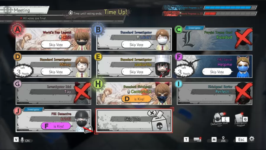 Death Note Killer Within voting